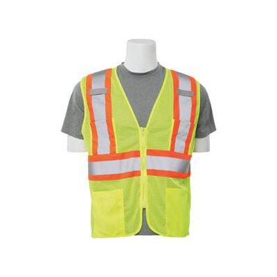 ERB Class 2 Economy Mesh Zipper Safety Vest with Contrasting Tape