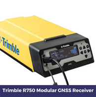 a yellow and black trimble r750 modular gnss receiver